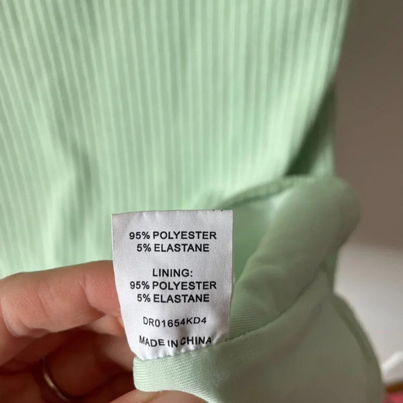 Meshki Ribbed Scoop Neck Long Sleeve Desirae Midi Dress Mint Green  Sz Small - Picture 7 of 7